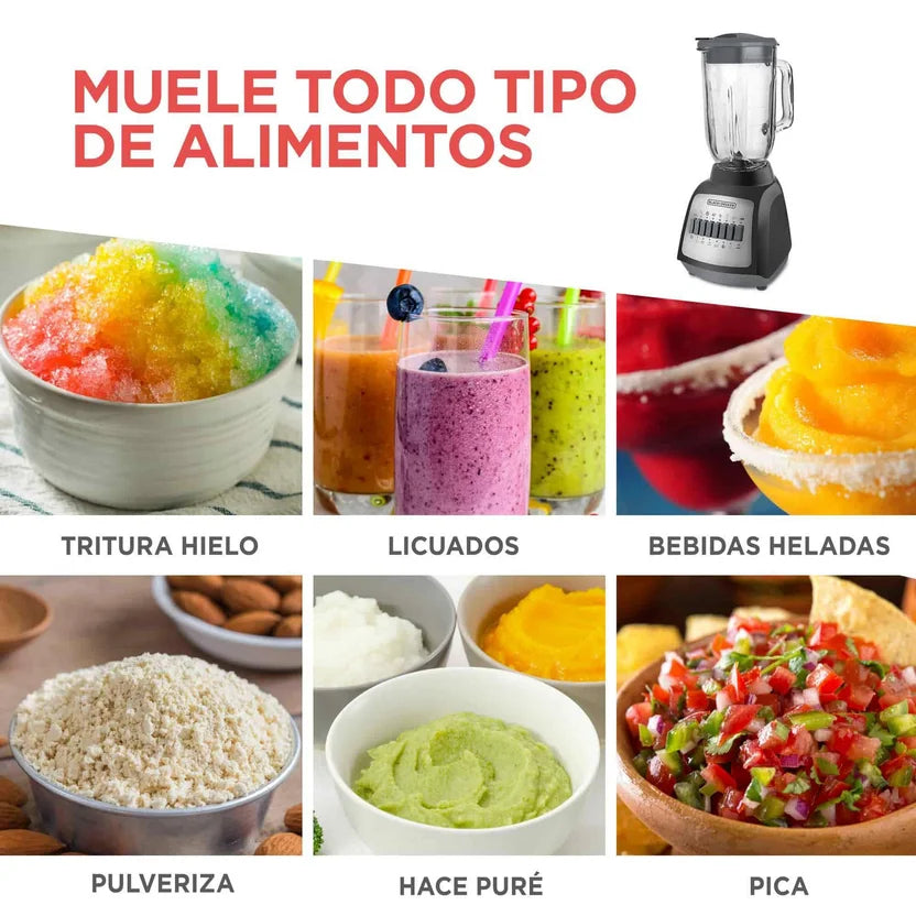 Licuadora BLACK+DECKER DuraPro 550 Watts con 4 cuchillas BLBD210GB